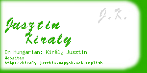 jusztin kiraly business card