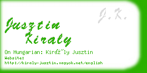 jusztin kiraly business card